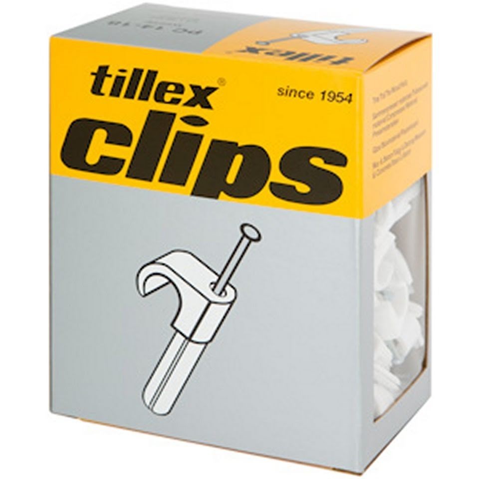 Tillex Pluggclips 8-12mm kabel (spiklängd 35mm) Grå (100/pa
