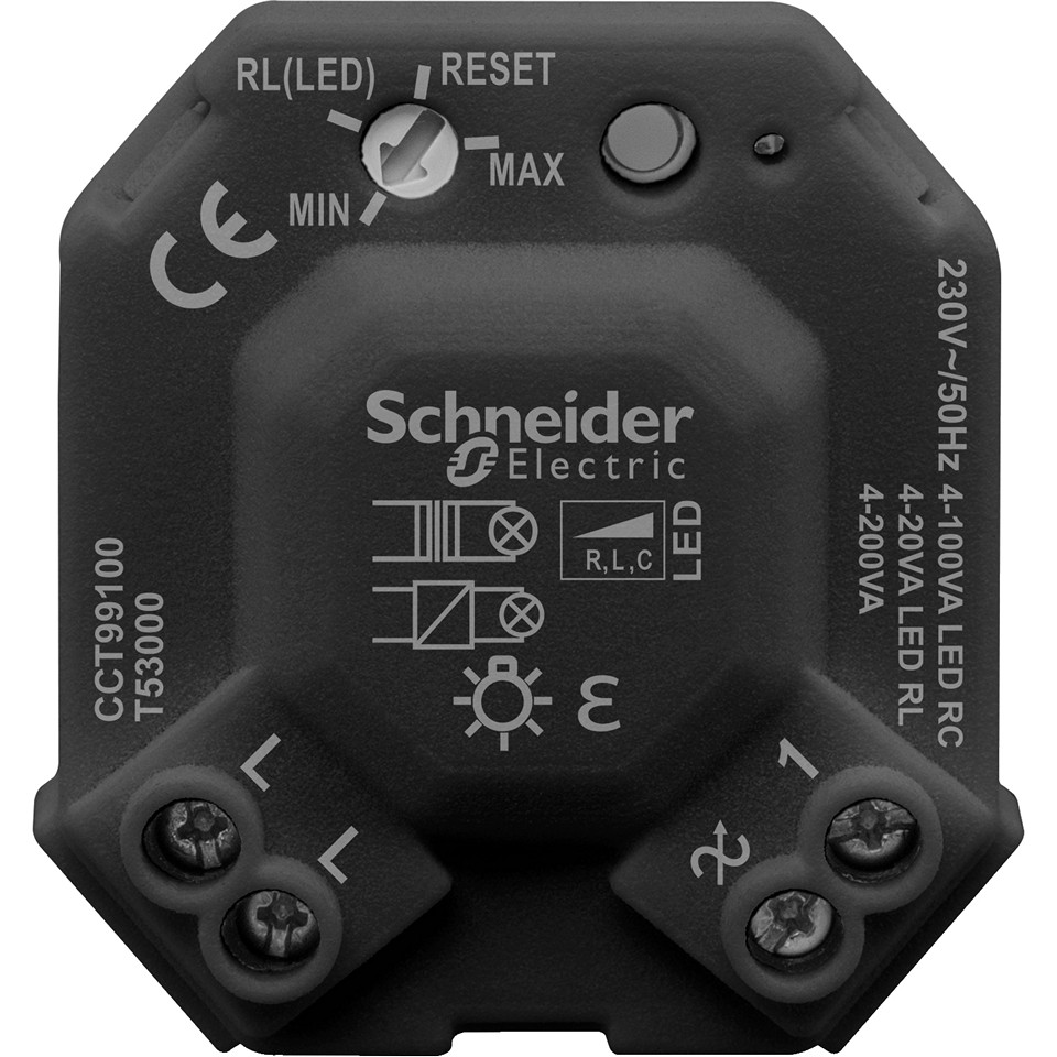 Schneider Dimmerpuck Universal LED 100W BP Svart
