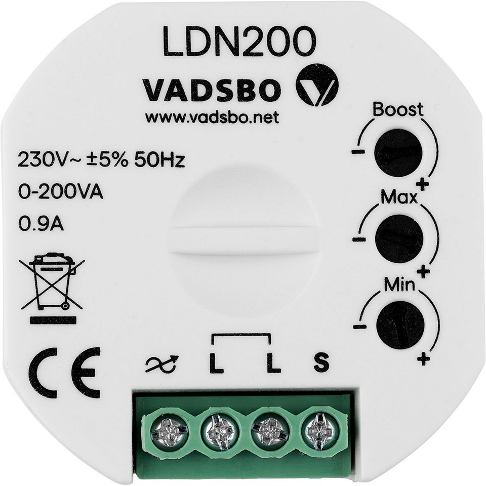 Vadsbo Dosdimmer LED LDN200 utan nolla 0-200VA