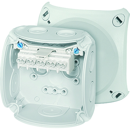 Hensel Kopplingsdosa IP66 med plint 1,5-2,5mm² 93x93x62mm