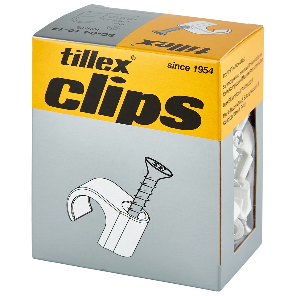 Tillex Skruvclips T20 10-14 Vit 100-pack