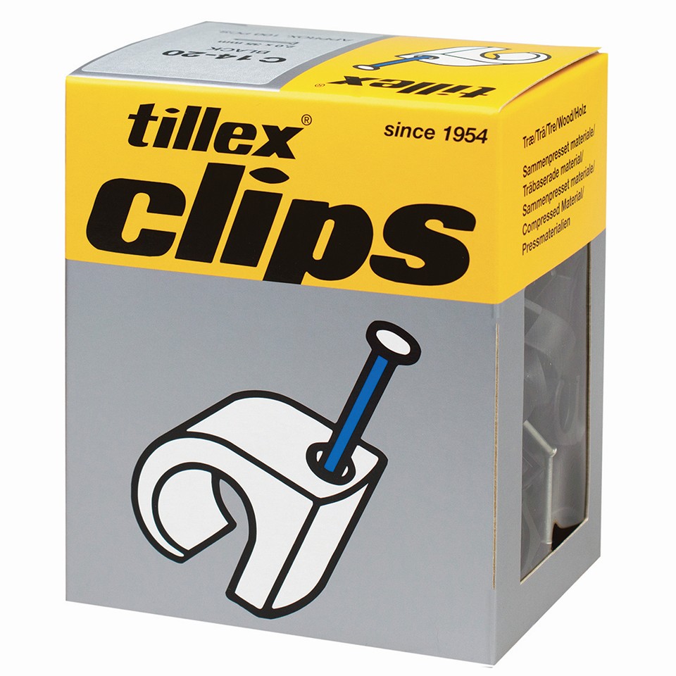 Tillex Clips 14-20mm kabel (spiklängd 35mm) svart (100/pak)