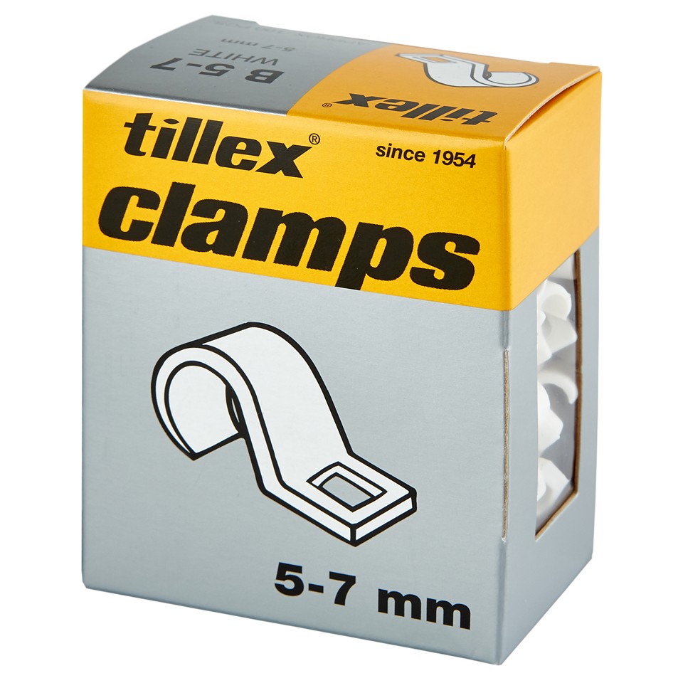 Tillex Plastklammer B5-7W Vit (100st/frp)