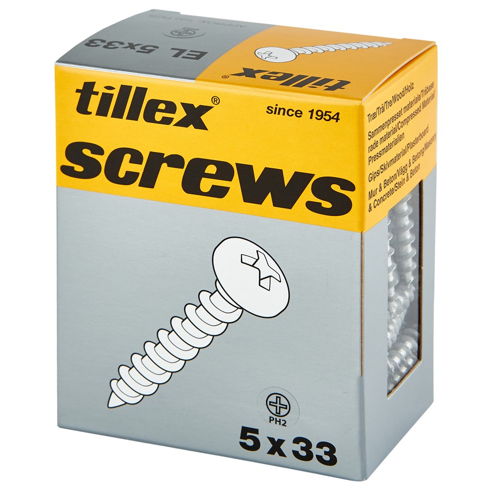Tillex Skruv EL PH2 5x33mm 100/pak