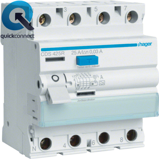 Hager Jordfelsbrytare typ A, Quick Connect Elbutik.se