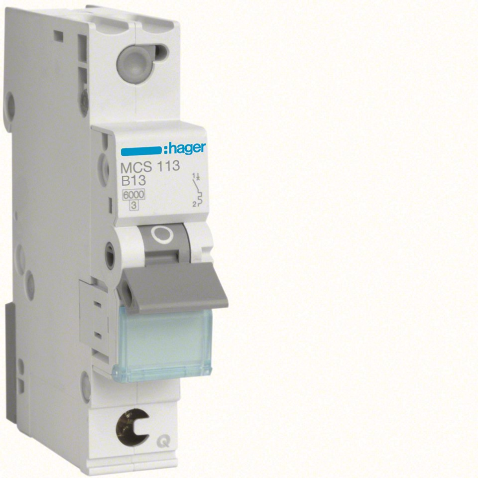 Hager Minibrytare C 13A MCS113 1pol Quick Connect