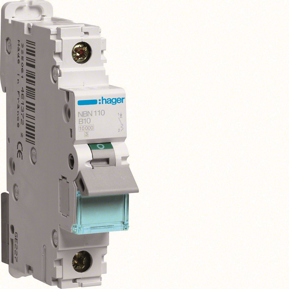 Hager Dvärgbrytare B 10KA 10A 1-POL NBN110