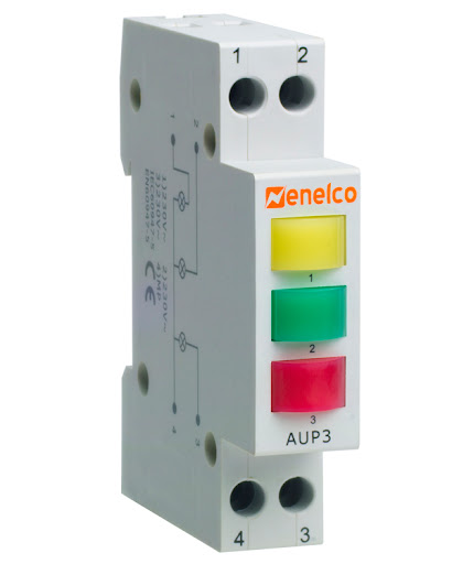 Enelco Signallampa 3-pol 230V Norm 1-modul