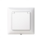 ABB Saga 1-vgsuttag med lock IP44 Jordat Snabb 