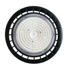 En rund LED industribelysning framifrn med flera ljuspunkter i koncentriska cirklar.
