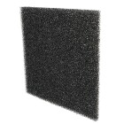 En svart filterinsats i porst skummaterial med ppen cellstruktur, avsedd fr att fnga upp damm och partiklar i ventilationssystem
