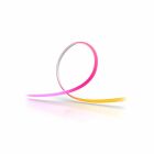 En flexibel flerfrgad LED-list formad i en mjuk bge, som lyser i rosa, lila och orange toner.