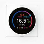 Termostatdisplayen visar 16.5C, 3000W och 251.2kWh med frgglada ikoner och en temperaturkurva.