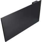 En svart v�ggmonterad elradiator med minimalistisk design. Produkten, tillg�nglig via Elbutik.se, passar utm�rkt i stilrena och funktionella utrymmen.