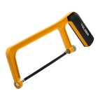 En b�gfil med 150 mm blad visas i n�rbild, med ett ergonomiskt handtag i orange och svart.