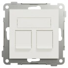 Elko RS/Plus centrumplatta Keystone 2x8 visas framifr�n med tv� rektangul�ra �ppningar, designad f�r raka montage