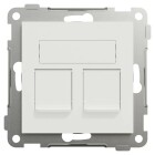 Ett dubbelt Keystone-uttag f�r data, med tv� tomma portar i centrum. Produkten �r avsedd f�r inf�llnad och passar i standardramar