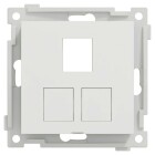 En vit Elko RS centrumplatta med plats f�r tre Keystone-moduler visas framifr�n.