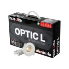F�rpackning av Hide-a-lite Optic G2 L Quick ISO Vit 36� 3000K 6-pack visas mot vit bakgrund