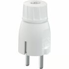 En vit stickpropp med jordade stift och greppv�nlig konstruktion. Produkten fr�n Elbutik.se �r avsedd f�r s�ker och enkel anslutning av elektriska apparater till v�gguttag i hush�ll eller verkstad.