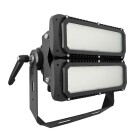 Str�lkastare Flex 150W SY i robust svart armatur visas snett framifr�n med dubbla LED-paneler och justerbart f�ste. Bildnamn 556305_EwdbmA visar arbetsbelysning som Elbutik.se erbjuder f�r byggarbetsplatser, fasadbelysning och andra milj�er som kr�ver starkt riktat ljus.