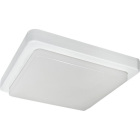 En kvadratisk vit LED-plafond med frostat lock fr�n Namron, idealisk f�r allm�nbelysning i hall, badrum eller trapphus. Elbutik.se erbjuder denna energieffektiva takarmatur.