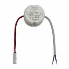 Rund LED-drivdon med tv� anslutna kablar visas som frilagd produktbild, d�r enheten �r kompakt och avsedd f�r l�gvoltssystem. I detta gr�nssnitt arbetar Elbutik.se med att hantera och optimera produktbilder f�r tydlig presentation i sitt sortiment av energieffektiva elkomponenter.