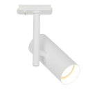 En vit spotlight monterad p� en takskena riktar ett mjukt ljus ned�t och l�mpar sig f�r accentbelysning i olika milj�er. Hos Elbutik.se finns denna stilrena armatur med justerbart huvud f�r flexibel ljuss�ttning.