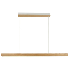 En avl�ng pendellampa i tr� med integrerad ljusk�lla h�nger horisontellt fr�n taket och sprider ett j�mnt ljus ned�t. Hos Elbutik.se finns denna stilrena armatur som passar perfekt �ver matbord eller k�ks�ar.