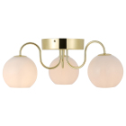 En taklampa med tre runda opalglaskupor monterade p� en m�ssingsf�rgad bas sprider ett mjukt och j�mnt ljus i rummet. Hos Elbutik.se finns denna eleganta armatur som passar i b�de klassiska och moderna milj�er.