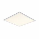 Fyrkantig Plejd LPN-01 LED-panel i vit finish visas snett ovanifr�n, d�r den tunna konstruktionen och j�mna ljusyta �r utformad f�r takmontering i kontor eller hem, en energieffektiv belysningsl�sning som Elbutik.se erbjuder.
