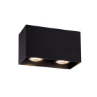 Lucide Bodi Square 2L takspotlight visas i svart kubformad design med tv� ned�triktade ljusk�llor placerade bredvid varandra. Elbutik.se erbjuder denna armatur f�r effektiv och stilren belysning i moderna inomhusmilj�er.