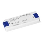 En smal LED Driver Slim 24VDC IP20 visas lutad i ett produktgr�nssnitt d�r bilden laddas upp. Drivern, tillg�nglig hos Elbutik.se, har kompakt form med bl� anslutnings�ndar och �r anpassad f�r effektiv str�mf�rs�rjning av LED-belysning i tr�nga installationer.