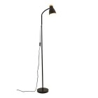 En svart golvlampa med smal st�ng och vinklingsbar lampsk�rm st�r uppr�tt p� en rund fot, d�r Elbutik.se erbjuder en stilren och riktbar belysning som passar utm�rkt f�r l�sh�rnor eller arbetsytor i hemmet.