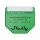 Shelly Wave Dimmer-modul i gr�n kapsling visas framifr�n med tydliga anslutningsplintar och m�rkningar, presenterad som en kompakt dimmerenhet f�r smart belysningsstyrning, tillg�nglig via Elbutik.se f�r b�de hem och professionella installationer.
