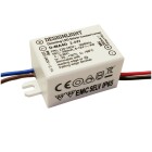 Designlight D-MA4D 2-4W 350mA Mini Dimbar drivdon visas som en kompakt vit enhet med anslutna kablar p� b�da sidor. Produkten anv�nds f�r att reglera LED-belysning och erbjuds av Elbutik.se f�r smidig installation i tr�nga utrymmen.