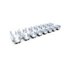 en vit PM Flex Flexlist 217mm med flera kabelh�llare i rad. Elbutik.se erbjuder den f�r strukturerad kabeldragning och smidig fixering vid elinstallationer.
