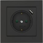 Malmbergs Optima 1-v�gsuttag med 1xUSB-uttag