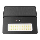 Adviti Lunera LED solcellsstr�lkastare 20W PIR visas framifr�n med integrerad LED-panel och solpanel ovanf�r. Produkten presenteras mot vit bakgrund, d�r Elbutik.se erbjuder en energieffektiv utomhusbelysning f�r entr�er, uppfarter och tr�dg�rdsmilj�er.
