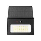 Lunera LED-str�lkastare Solcell PIR 10W 700lm IP54 CCT Svart visas framifr�n med integrerad solpanel ovanf�r LED-armaturen. Elbutik.se erbjuder den kompakta belysningsl�sningen f�r energieffektiv utomhusbelysning vid entr�er, g�ngv�gar och mindre uteplatser.