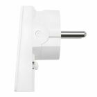EVOLine PlugMini Stickpropp Platt Vit visas i sidovy som frist�ende produktbild. Den kompakta och platta stickproppen �r utformad f�r att minimera avst�ndet till v�ggen och passar tr�nga installationsutrymmen, tillg�nglig hos Elbutik.se.