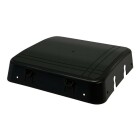 Designlight Skyddsbox SBOX-B i svart utf�rande visas snett framifr�n mot vit bakgrund. Den kompakta kapslingen med ventilations�ppningar finns hos Elbutik.se och �r avsedd f�r skyddad och diskret elinstallation.