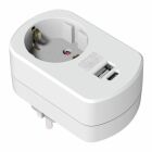 Airam USB-adapter 1-v�gs + 1xUSB-A 1xUSB-C