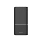 Deltaco Powerbank 27000mAh visas framifr�n i svart utf�rande med slimmad rektangul�r design. Elbutik.se erbjuder den h�gkapacitetsmodellen f�r laddning av mobiler, surfplattor och andra USB-enheter med USB-C PD och dubbla USB-A-portar.