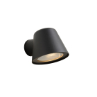 En svart Dingo LED V�gglampa med vinklingsbart lamphuvud visas mot vit bakgrund. Elbutik.se erbjuder armaturen f�r fasader, entr�er och uteplatser d�r riktat LED-ljus skapar funktionell och stilren utomhusbelysning.
