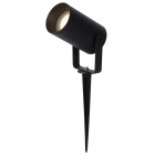 Markspotlighten 09832-01-30 visas frist�ende mot vit bakgrund i en produktbild. Elbutik.se erbjuder en svart markspot med cylindriskt, vinklingsbart lamphuvud och jordspett, utformad f�r att belysa tr�dg�rd, v�xter, fasader eller g�ngar med riktat ljus.