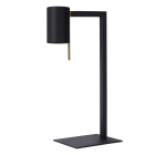 En bordslampa med svart stomme, rektangul�r fot och riktbart cylinderformat lamphuvud st�r mot vit bakgrund. Elbutik.se erbjuder lampan som ger fokuserad belysning f�r skrivbord, sidobord eller l�splatser.