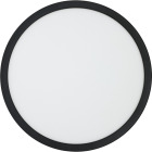 En rund plafond fr�n Elbutik.se visas rakt framifr�n med sl�t, ljus diffusor och m�rk ytterkant. Den diskreta utformningen passar som j�mn allm�nbelysning i exempelvis hall, sovrum eller andra moderna inomhusmilj�er.