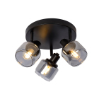 Lucide Bjorn 3L Takspotlight visas frilagd i svart utf�rande med rund takkopp och tre cylindriska, riktbara spotlights med m�ssingsf�rgade detaljer. Elbutik.se erbjuder armaturen f�r flexibel punktbelysning i exempelvis k�k, hall eller vardagsrum.