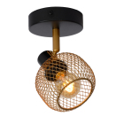 Lucide Maren 1L Takspotlight Matt Guld visas frilagd med rund takkopp, riktbart lamphuvud och perforerad metallsk�rm i guldf�rgad ton. Elbutik.se erbjuder modellen som dekorativ punktbelysning f�r moderna interi�rer.